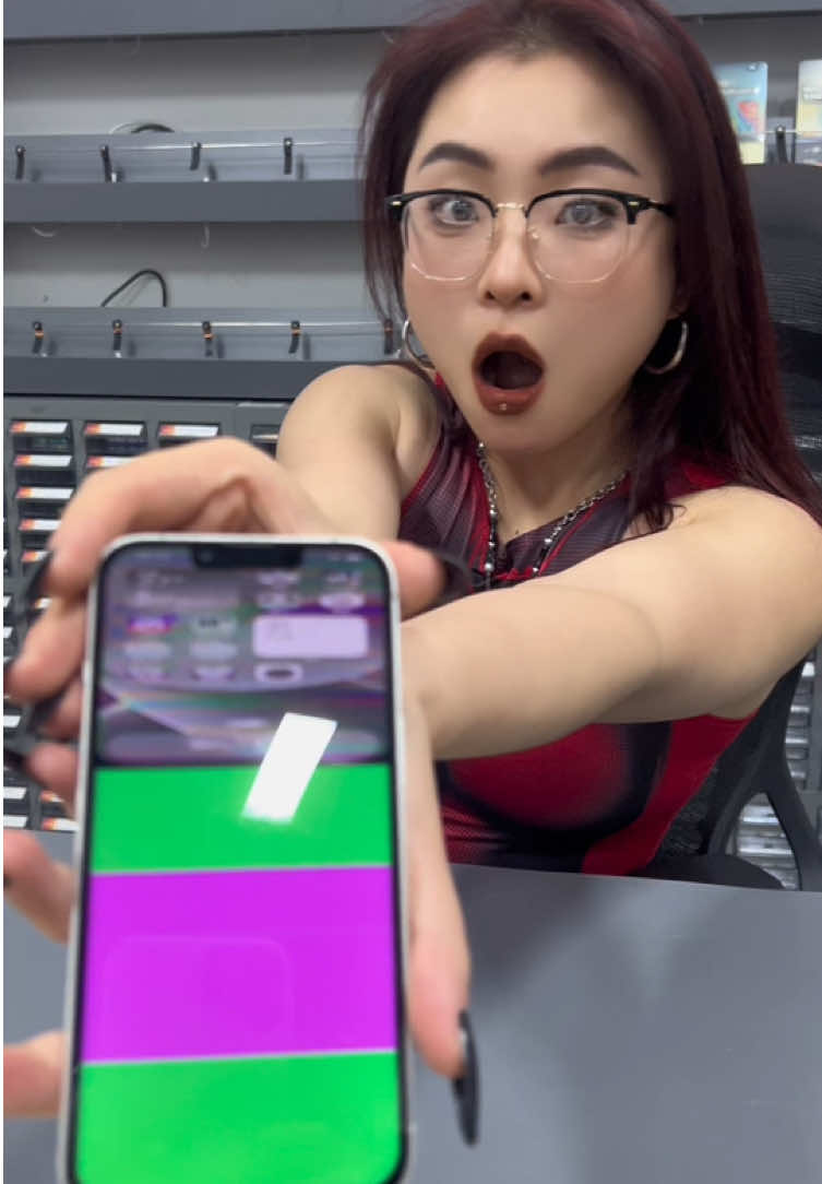 Broken iPhone 13 replacement with long nails 🔥 INCELL FHD #mobilerepair #brokenphone #fypシ #iphone #lcd #asmr #gadget 