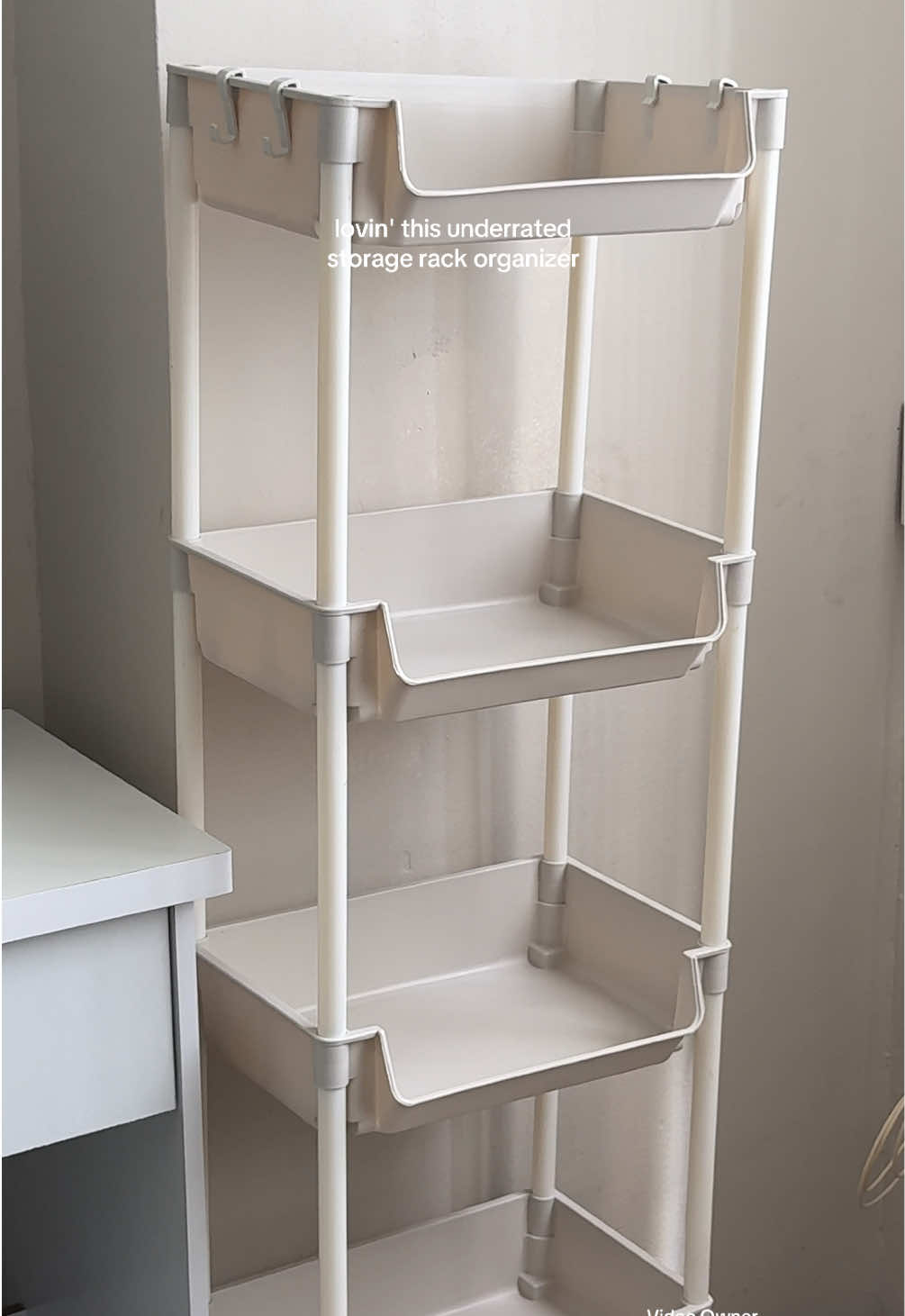 adulting is when you start to buy home essential like this trolley storage rack organizer. very cutesy and useful #storageorganizer #storagerack #5layerstoragerack #kitchenorganizer #bookshelf #trolleyorganizer #5layerorganizer #5layerorganizerwithwheels 