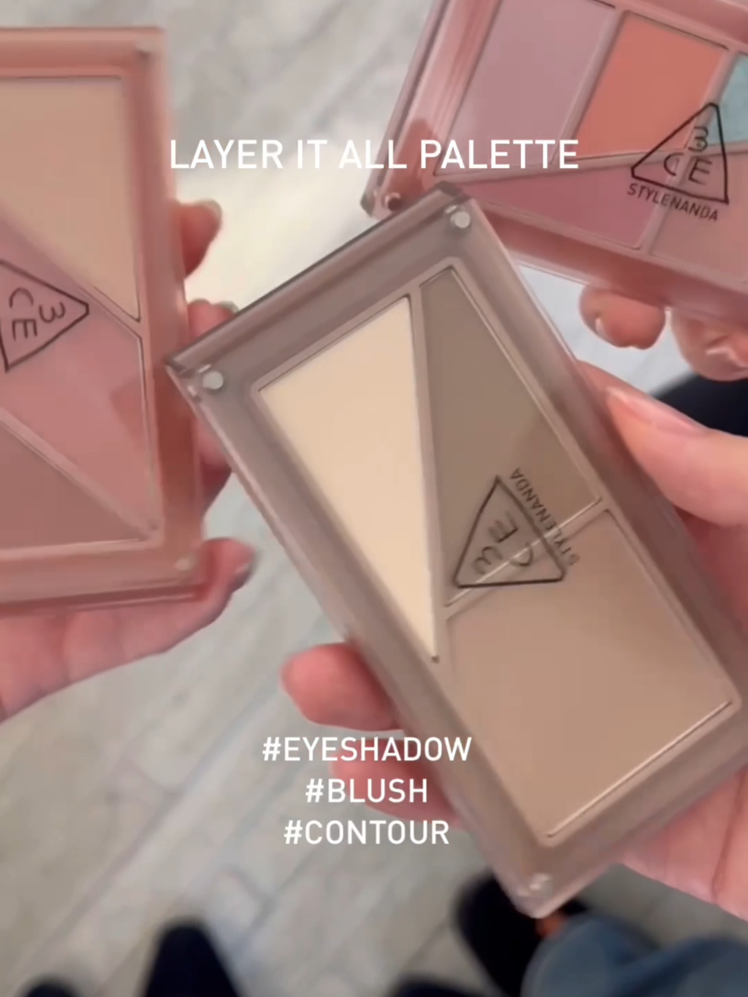 Blush. Contour. Shadow. 3 functions. 12 shades. One layered vibe. Ready to build your vibe? 🎨 #3CE #LAYERITALLPALETTE #3CEPALETTE #레이어잇올팔레트 #LAYERYOURLOOK #EYESHADOWBLUSHCONTOUR