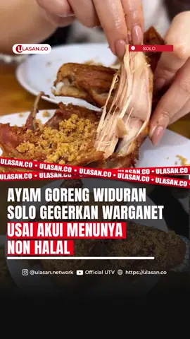 Bagi pencinta kuliner khas Solo, nama Ayam Goreng Widuran mungkin sudah tak asing di telinga. Rumah makan legendaris yang berdiri sejak tahun 1973 ini dikenal luas sebagai salah satu tempat makan ayam goreng terenak di Kota Bengawan.  Berada di Jalan Sutan Syahrir No. 71, Kelurahan Kepatihan Kulon, Kecamatan Jebres, Ayam Goreng Widuran Solo telah menjadi destinasi favorit bagi warga lokal maupun wisatawan yang ingin mencicipi olahan ayam kampung berbumbu khas Jawa.  Namun, baru-baru ini restoran ini ramai menjadi sorotan publik setelah munculnya informasi bahwa menu mereka ternyata tergolong non-halal.  Informasi ini baru diumumkan secara terbuka setelah sejumlah konsumen muslim mengaku kecewa karena merasa tertipu. #beritaterupdate #beritatiktok #beritaterbaru #breakingnews #beritaterkini #beritaviral #Solo #ayamwiduran