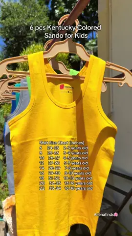 6 pcs Kentucky Colored Sando for Kids✨ Perfect for your kids💕 Cotton ang tela Kaya very comfy isuot ng mga bata✨ #kentucky #kentuckysando #kentuckysandoforkids #cottonsandoforkids #coloredsando #trendingvideos #buynow 