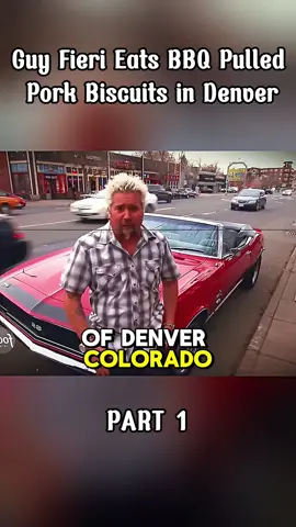 Guy Fieri Eats BBQ Pulled Pork Biscuits in Denv#fyp