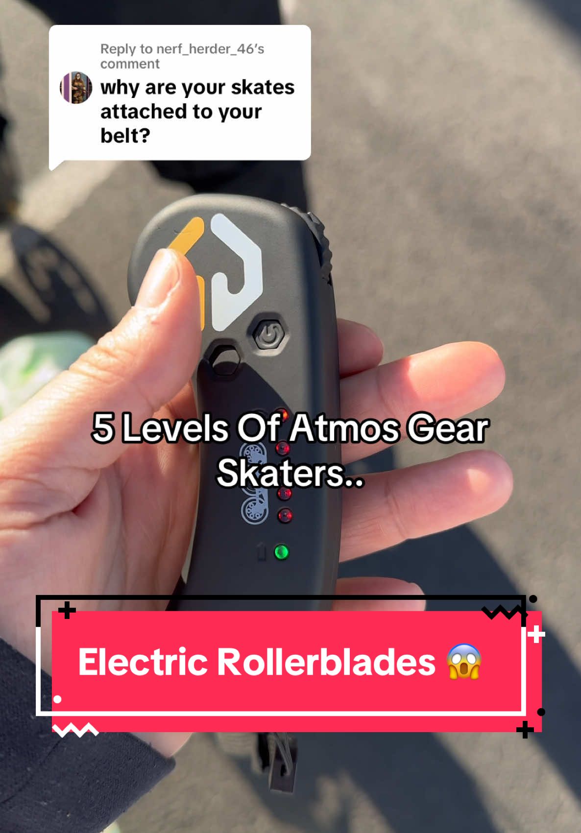 Replying to @nerf_herder_46 which level would you be? 🧐 I’m the 4th and last one! They are electric skates powered by the battery pack @AtmosGear #rollerblading #streetskating #summertime #skating #lasvegas 