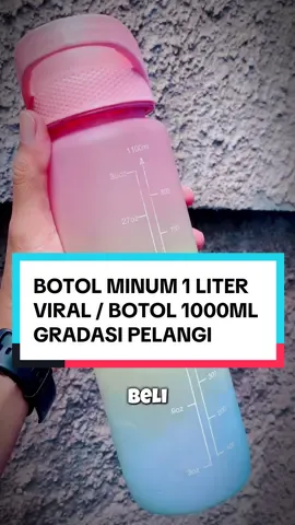 BOTOL MINUM 1 LITER VIRAL / BOTOL 1000ML GRADASI PELANGI #botolminumviral #taperwer #botolairminum #botolminum 
