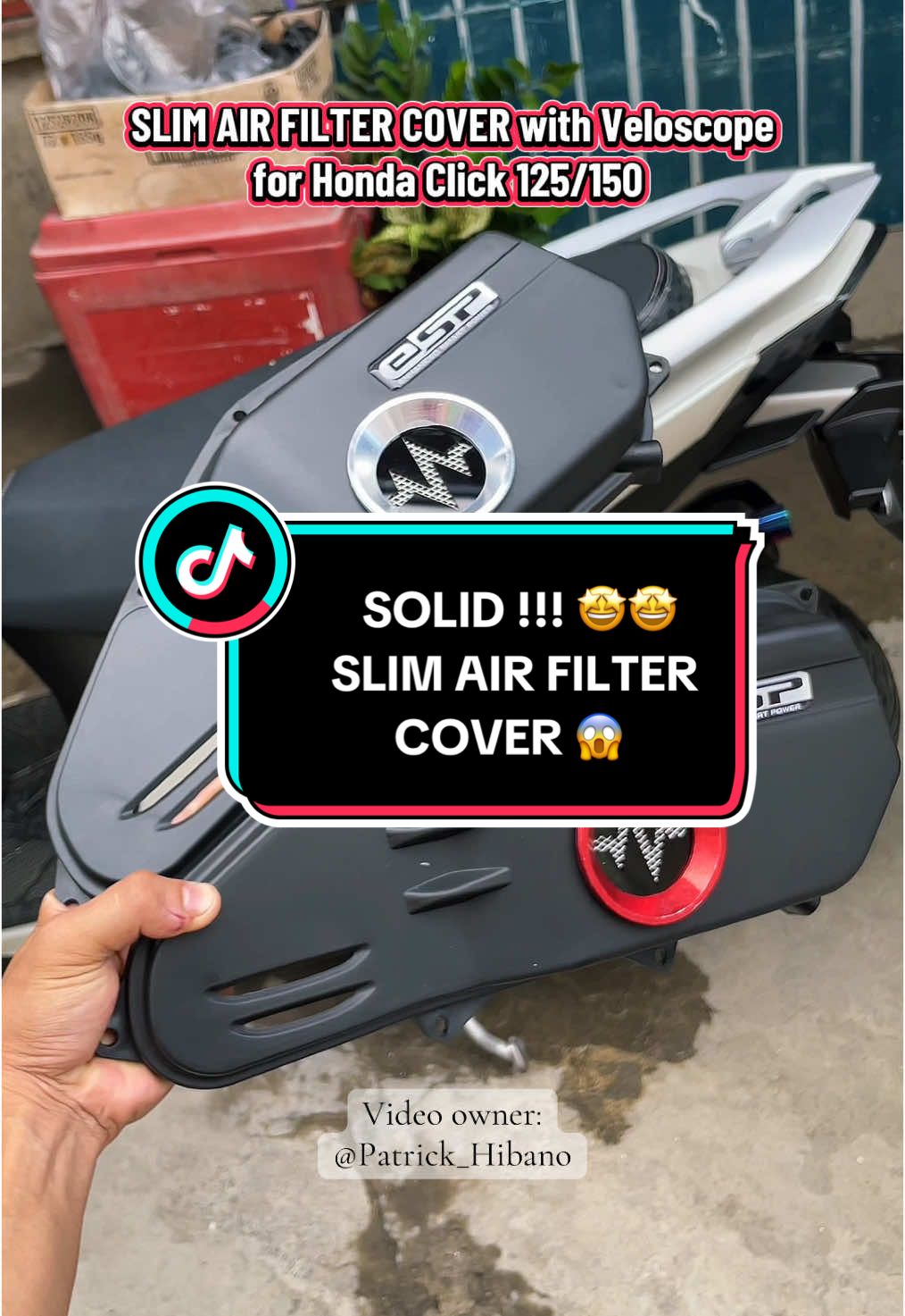 SLIM AIR FILTER COVER for Honda Click 125/150 🤩✅ #ffffffffyyyyyyyppppppppppp #viralvideo #tiktokviral #hondabricks #hondaclick125v3 #slimairfiltercover #CapCut 