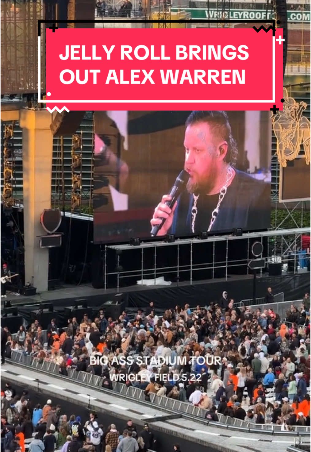 Jelly Roll brought out Alex Warren as a special guest to perform their song “Bloodline” during his show in Chicago. Via: @Madyson Foster | MAMA 🤍 