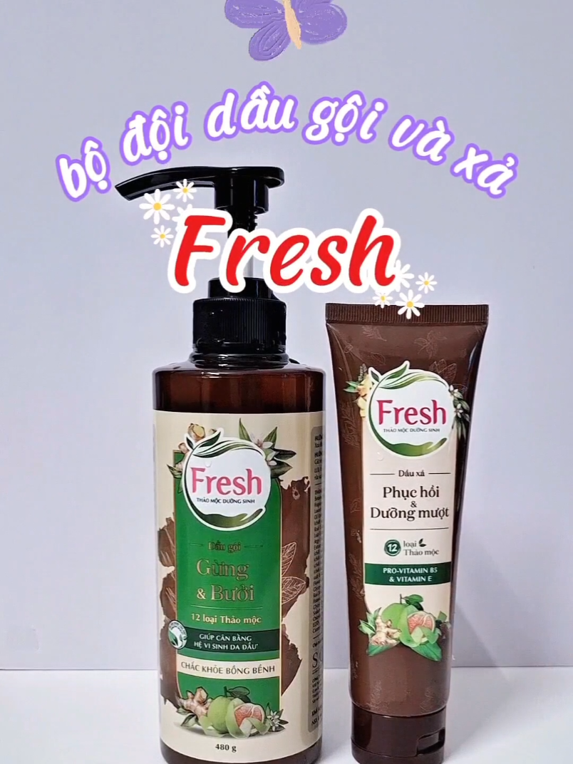 Combo dầu gội và dầu xả Fresh. hương thảo mộc thiên nhiên #daugoithaoduoc #fresh #daugoimuottoc #chamsocdadau #chamsoctoc #muataitiktok 