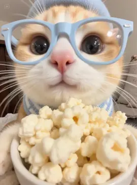 来吃爆米花呀 Come and eat popcorn. #cat #cute #littlecat #cutecat #