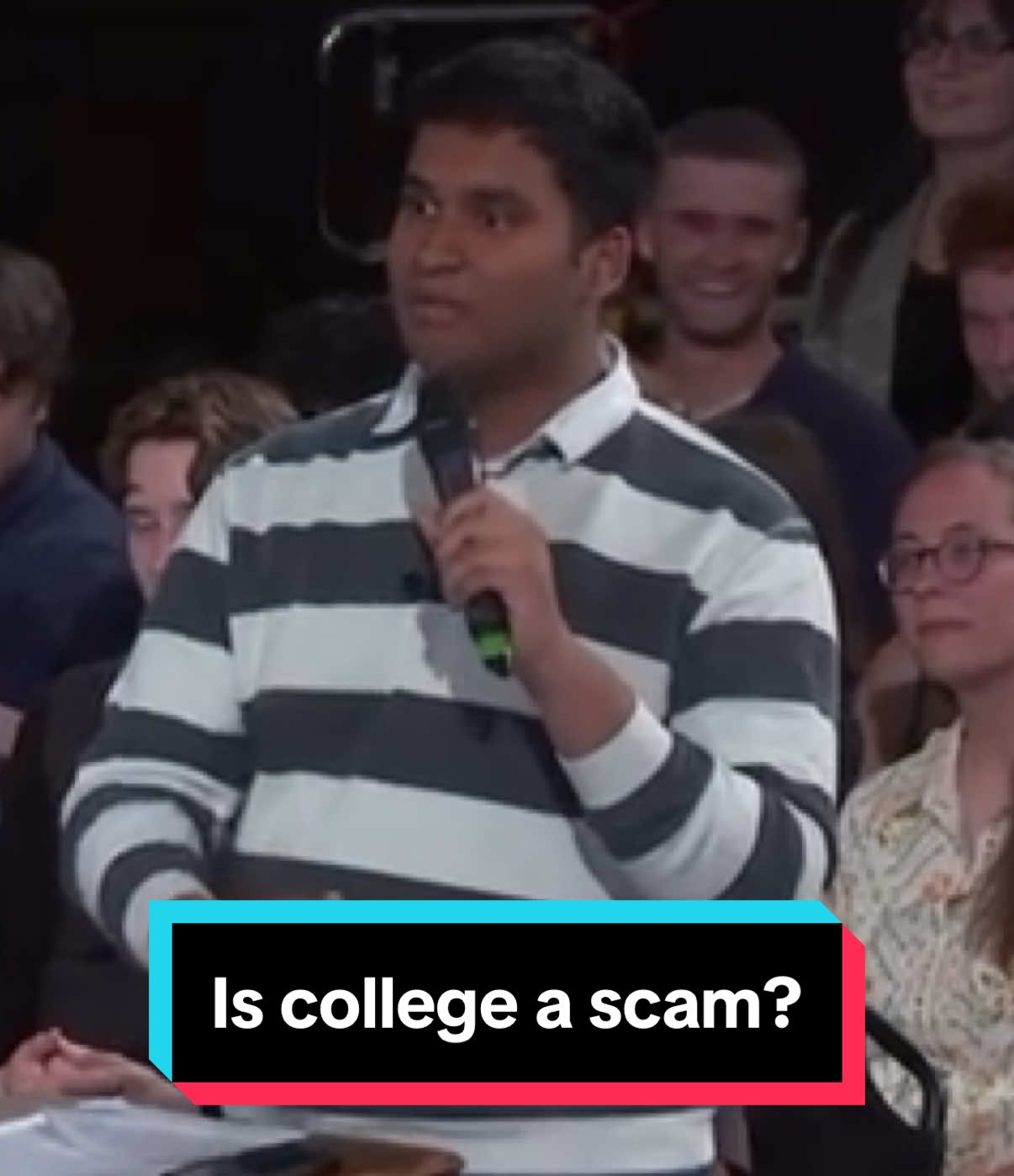 Dude is running circles around Kirk in his SECOND LANGUAGE. #college #education #school #teacher #cambridge #debate #charliekirk #university #usa #uk