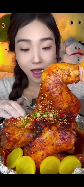 gà nướng nguyên con😍#thịtmềm #thịt #mukbangeatingshow #mukbangvideo #eatingsounds #asmrfood #mukbang #mukbangs #gà #thịtgà #gànuong #gànướng #nướng 