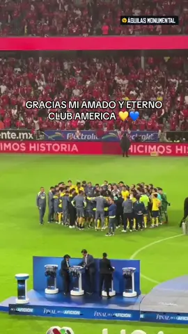 ¡UNIÓN! 🦅 Luego de peder la final, el Cuerpo Técnico y los jugadores se reunieron en medio del terreno de juego agradeciéndose por el esfuerzo realizado durante este último año y medio de grandeza 🏆🥹 #clubamerica #aguilasdelamerica #fyp 