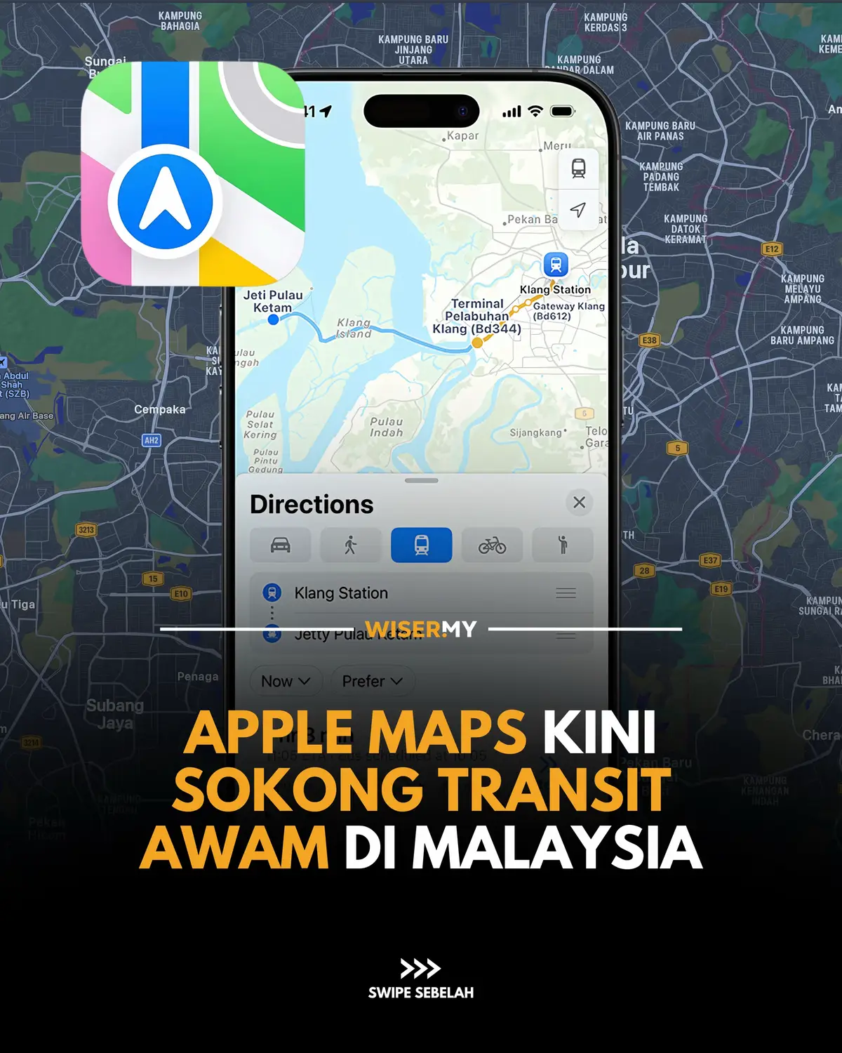 Apple Maps kini sokong laluan pengangkutan awam di Malaysia. Bermula hari ini, pengguna boleh rancang perjalanan menggunakan tren, bas dan feri di bandar utama seperti Kuala Lumpur, Pulau Pinang dan Johor Bahru. Sokongan ini juga merangkumi laluan rentas sempadan dan ke lapangan terbang, lengkap dengan jadual serta ETA. Antara laluan yang disokong termasuk BRT Sunway Line, pelbagai perkhidmatan bas, Feri Alibaba Pulau Ketam dan Penang Ferry. Untuk rel, pengguna boleh akses info perjalanan KLIA Ekspres, KTM ETS, Intercity, Komuter, serta semua laluan LRT dan MRT termasuk Ampang, Kelana Jaya, Kajang, Putrajaya dan lain-lain. Apple Maps juga kenal pasti laluan unik seperti Monorel KL, kereta api funikular Bukit Bendera dan kereta kabel di Genting #apple #applemap #malaysia 