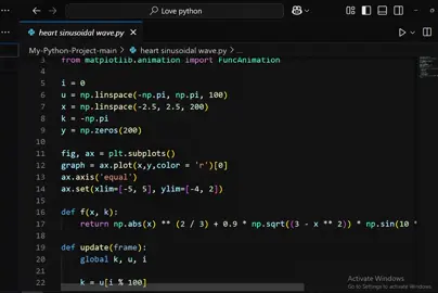 Heart wave🤪#python