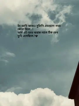 হ্যাঁ আমি আজও বুঝিনি এতগুলো সময় কেনো ছিলে...! আর এই ভেবে অবাক লাগে ঠিক কেন তুমি এসেছিলে.!🖤 #foryou #bdtiktokofficial #vairal #fry #unfrezzmyaccount 