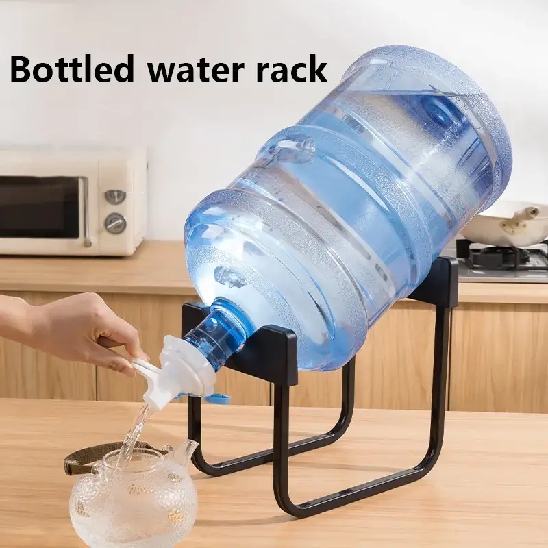 Bottled water bottle rack, Water bottle barrel holder This pure water bucket holder with faucet adopts a detachable design, which is convenient for users to disassemble and clean, and avoids the accumulation of dirt and odor. Equipped with an easy-to-use faucet, it is easy to control the water flow and pour water more conveniently and quickly. Pure Water Bucket Rack Barreled Water Rack Water Pump Inverted Water Dispenser Large Bucket Water Simple Water Dispenser. 
