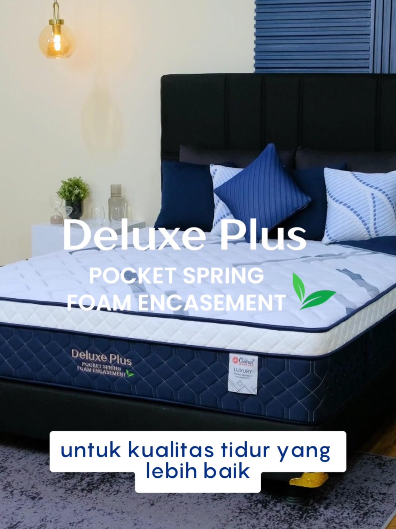 Central Deluxe Plus Pocket Spring dirancang dengan sistem Independent Pocket Spring – per yang dibungkus satu per satu untuk memberikan dukungan yang stabil dan responsif. Kasur ini dilengkapi Plush Top tebal dengan lapisan Ultra Plush Foam yang memberikan kenyamanan ekstra, serta dilapisi kain 3D Knitted Fabric yang sejuk dan lembut di kulit. Untuk ketahanan dan kestabilan maksimal, setiap sisi kasur diperkuat dengan Foam Encasement. #Central #CentralSpringbed #CentralSilver #SilverDeluxePlus