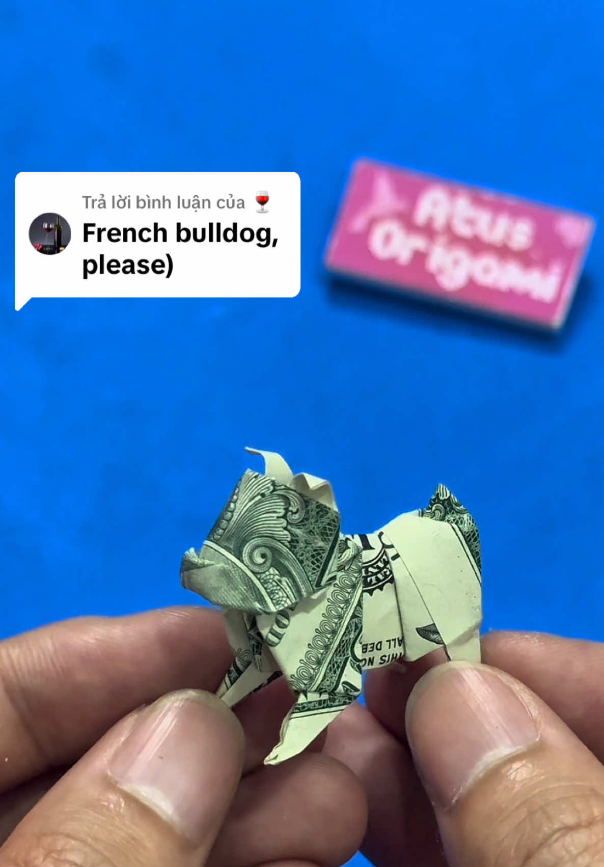 Trả lời @🍷 dollar bill origami bulldog #origami #atusorigami #howtofold #origamitutorial #moneyorigami 