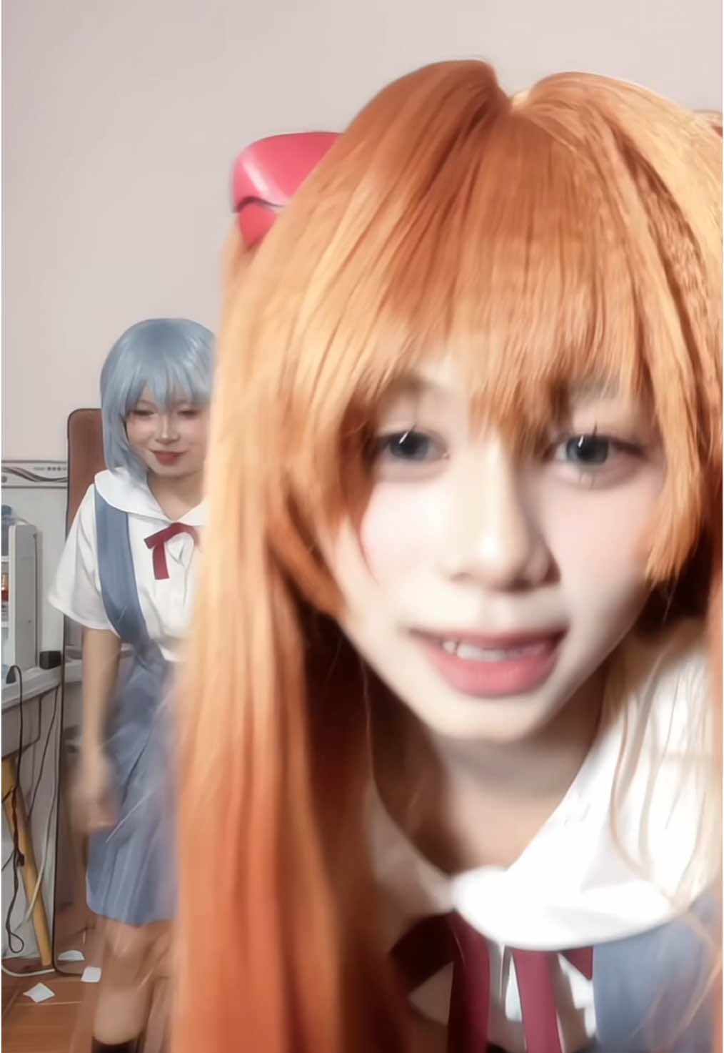 +1 asuka quên bàii #cosplay #Rei #Asuka @Matcha latte 😋 #evangelion 