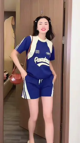 Bộ Nữ Cộc Tay Phối Vai Thể Thao #setdoxinh #setdonu #setdodep #thoitrangnu #mặcđẹpmỗingày #xuhuong 