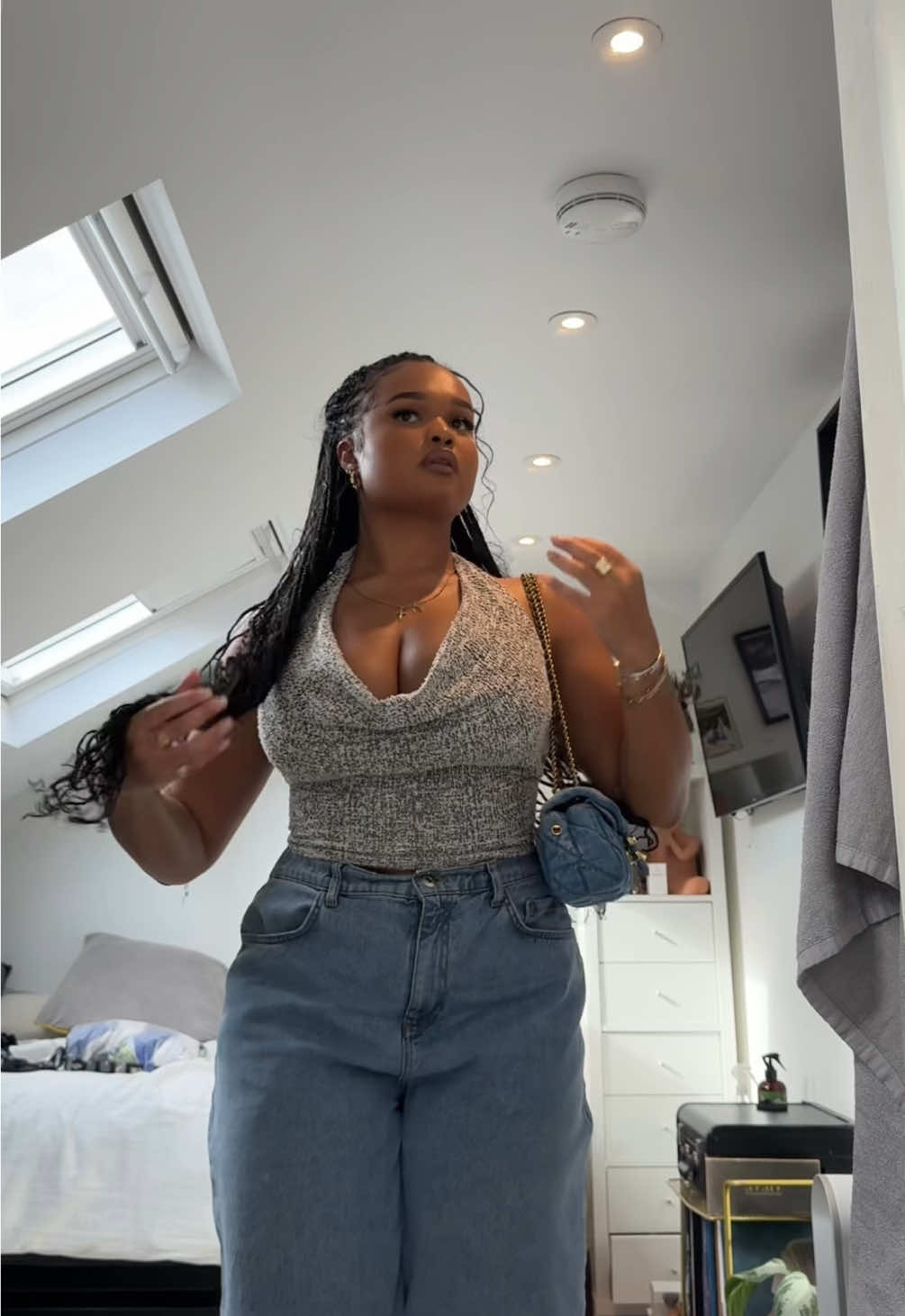 a sunkissed fit check🩵 #OOTD #fitcheck 