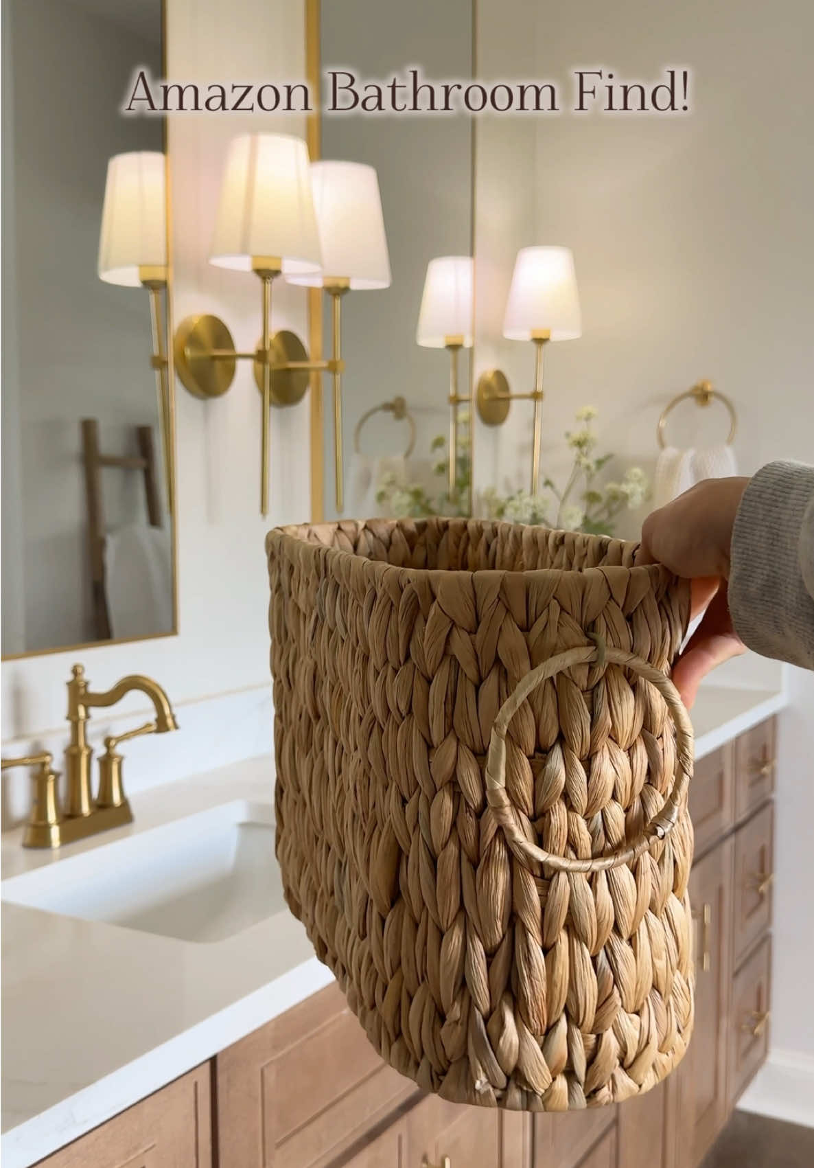 Amazon bathroom find! This narrow wicker basket is perfect for small spaces! It was the perfect basket for our toilet paper and it fit in the narrow space between the toilet and the wall! It’s also great for holding bath towels!!🤎🤎 Functional and aesthetic! #bathroomdecor #bathroomfinds #amazonbathroomfinds #amazonhome #amazonbathroom #amazonfinds #bathroom #bathroomhack #amazonbathroommusthaves #bathroomorganization 
