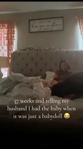 You couldn’t see it, but he tried looking at my hooha to see if I was ok, in the middle of it all too  😂🙈 #fakebabyprank #fakingihadthebaby #37weekspregnant #scareddad #thatscreamthough #hesmadatmenow #5AM 