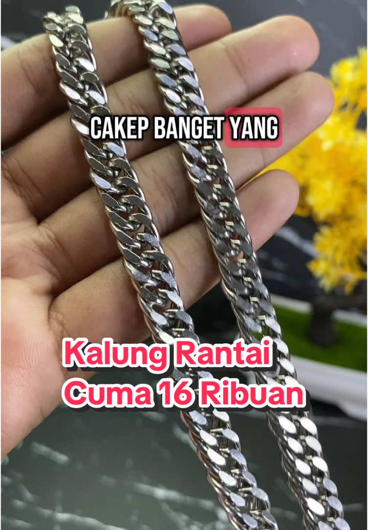 Kalung Rantai Silver Titanium Anti Karat! #kalungrantai #kalung titanium rantai besar cowok #kalung rantai besar korea #kalung rantai besar korea 