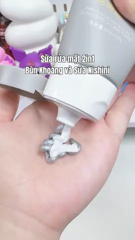 Sữa rửa mặt dạng ống đôi chứa sữa và bún khoáng #nishini #suaruamat #lamdepmoingay #reviewlamdep 
