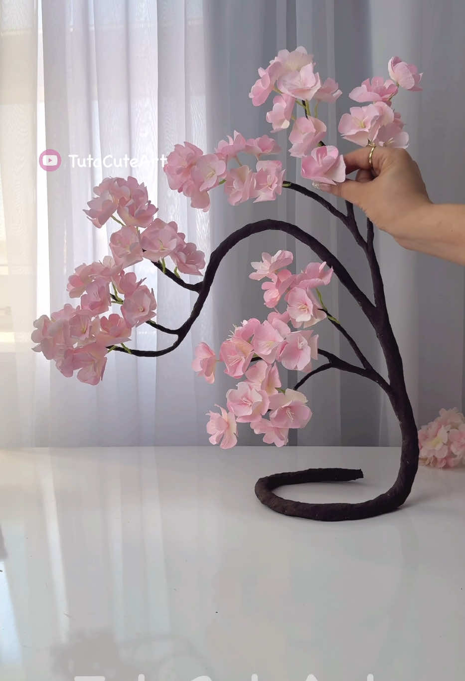 DIY cherry blossom tree  🌸  #DIY #craft #tutacuteart #homedecor #handmade 