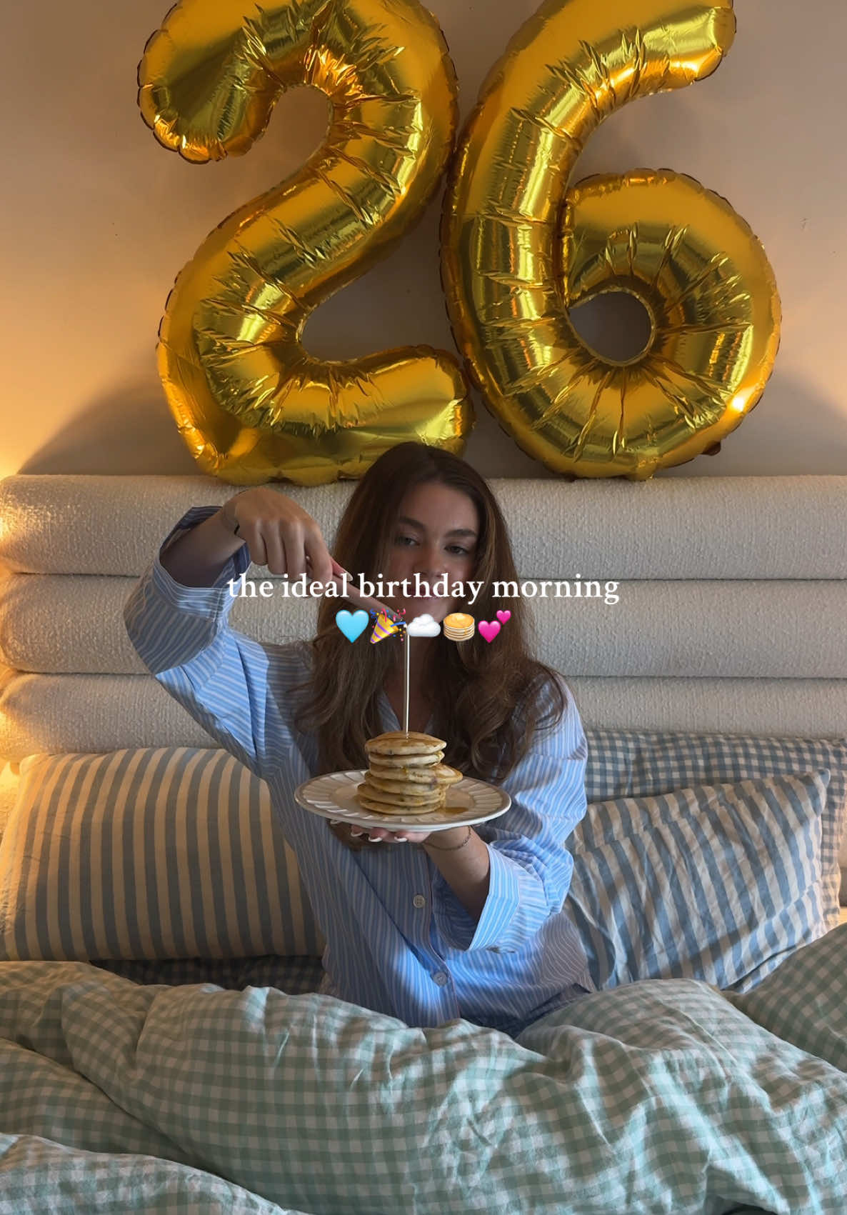 The only thing I asked for this year was a slow morning with confetti pancakes 🥞🎉 thankful for a boy who makes my birthday always so special🤍✨ #birthdayvlog #slowmorning 