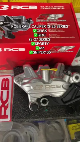 RCB BRAKE CALIPER (S-26 SERIES CLICK/ BEAT) (S-27 SERIES SPORTY/M3/SNIPER135)  #rcb #racingboy #caliper #rcbcaliper #motorpartsandaccessories #motorcycle #fyp 