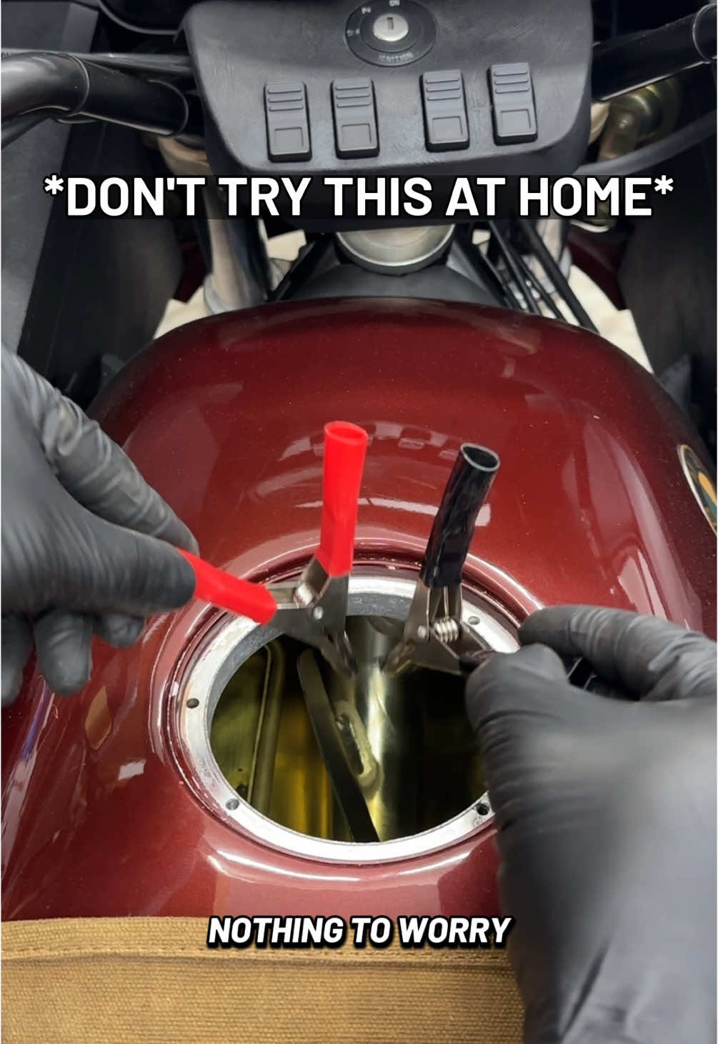 Are wires in gas tanks actually safe? 💥 #motorcycle #mechanic #motorbike #honda  #suzuki #kawasaki #harleydavidson #yamaha #ducati #bmw #caferacer #chopper #educational #tutorial #howto #wiring #electrical #automotive 