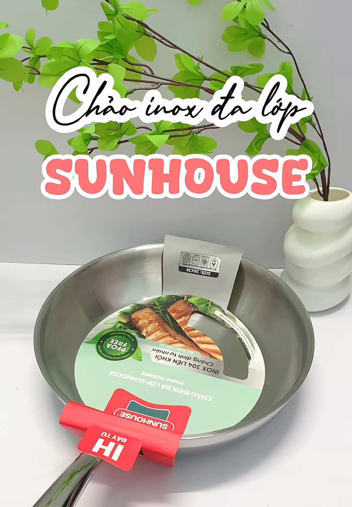 Chảo inox đa lớp tự tạo lớp chống dính an toàn cho sức khoẻ nha #sunhouse #chaoinox #xuhuong #chaosunhouse #dogiadung #hot 