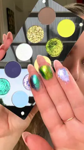 Two vibes, one palette 🐉✨️ Go full forest goddess with rich greens or embrace your inner sea siren with shimmering blues 🌊🖤 🖤 10 intensely pigmented shades 🖤 5 pure colour pressed pigments 🖤 2 distinct yet complimentary colour stories 🖤 1 beautiful palette designed by a New Zealand artist #new #palette #dragon #BookTok #eyeshadow #questionbeauty
