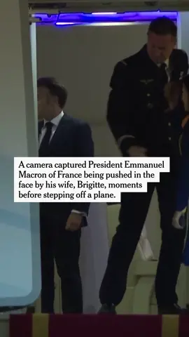 A video showed President Emmanuel Macron of France being pushed in the face by his wife, Brigitte, moments before they stepped off a plane in Vietnam. The French president said that the video had captured him and his wife 