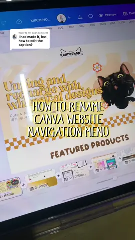 Replying to @not bad How to rename canva website navigation menu.  Sorry for the late reply, hope this answer your question! #abcxyz #canvatips #canvawebsite 