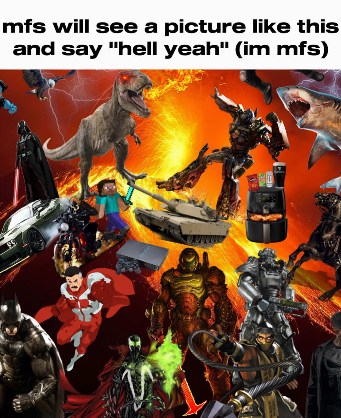 first time using CapCut pc so zooms are cheeks 🦦#hellyeah #real #mantest #multifandom #batman #spawn #spidermanps4 #kratos #Minecraft #omniman #doomguy #trex #optimusprime #fallout #scorpionmk11 #knight #oblivion #capcut #edit #targetaudience 