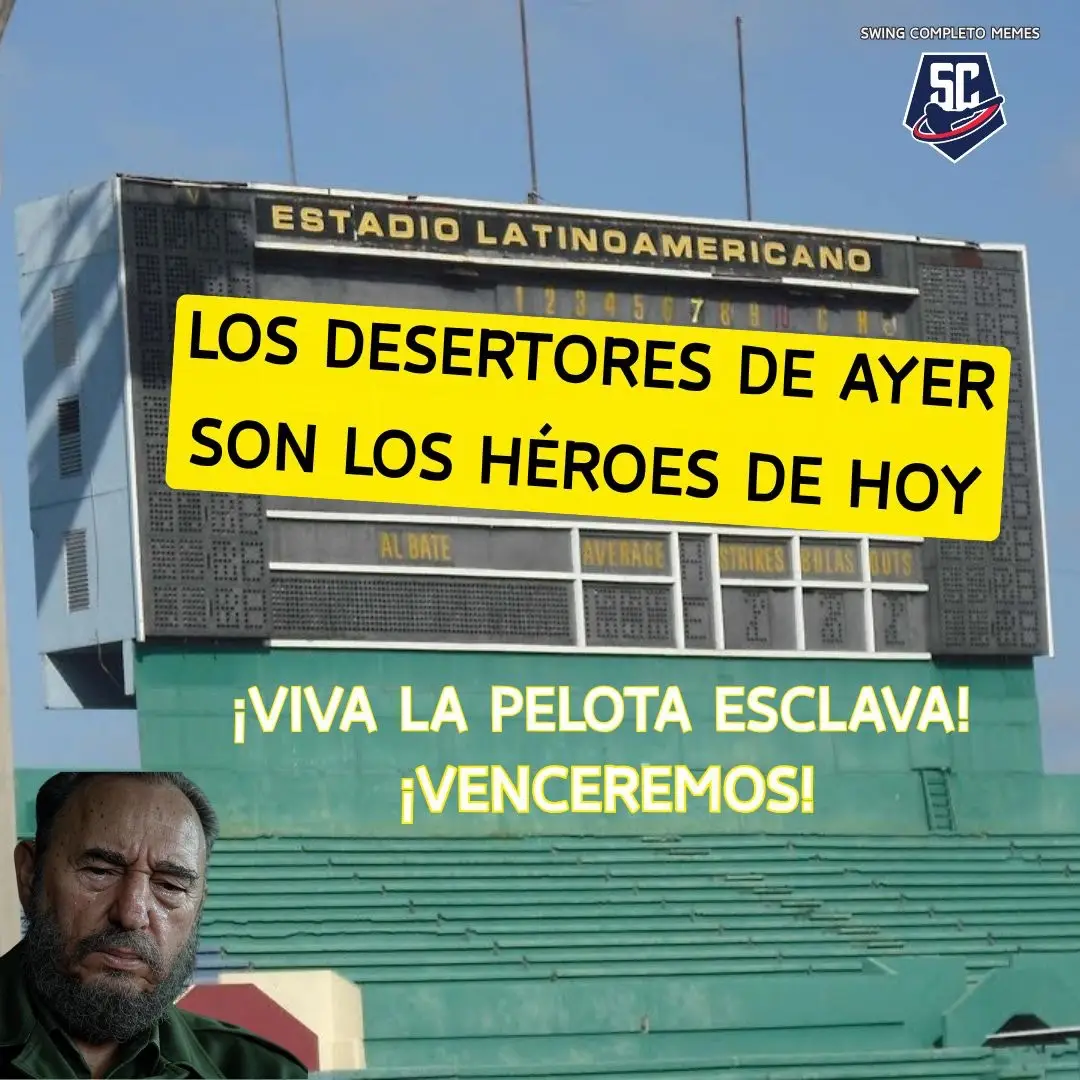 “Los Desertores de ayer son los héroes de hoy” firman, Federación Cubana de Beisbol, Inder, Prensa Oficialista y peloteros activistas en Actos de Repudio #memes del día #AsiNoPerdemos #SeHablaBeisbol #ChistesMuySerios #swingcompletomemes #meme #beisbolcubano #pelotacubana #memesdeswingcompleto #swingsineate #swingsineateyenica 