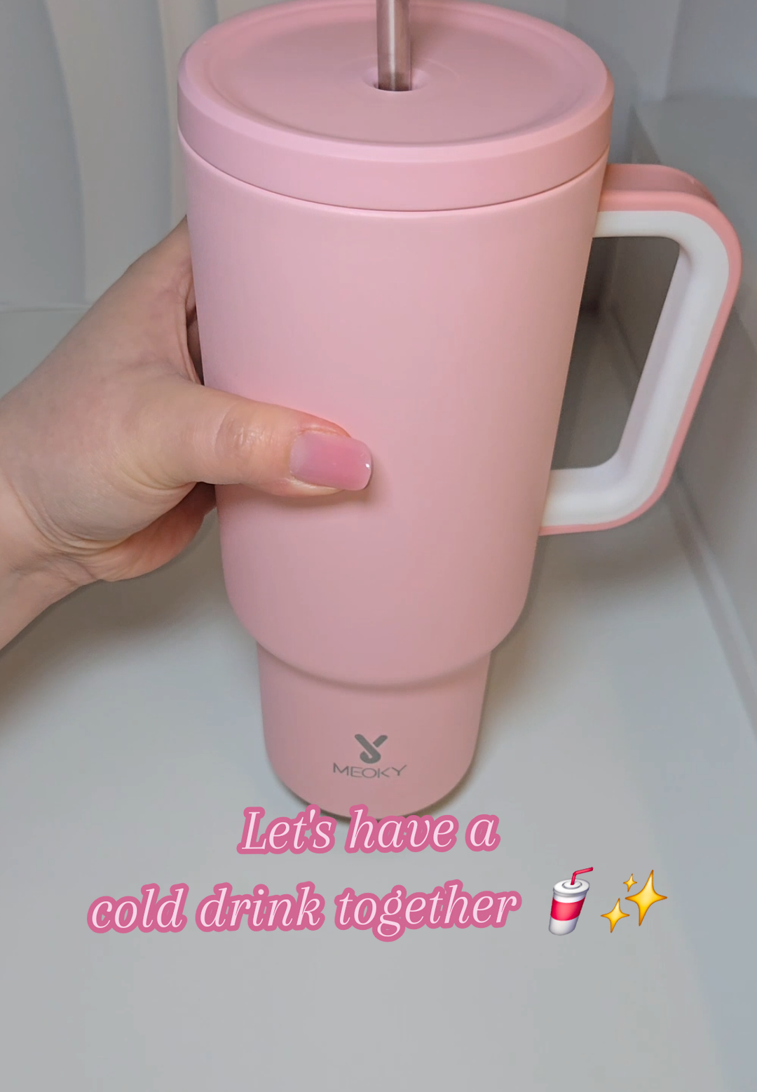 So I heard you wanted a cold drink? 🤭 Here, let me make it for you. 💕  How cute is this cup tho?? I'm in LOVE. 😻 It comes in so many beautiful colors too!  . . . . . #InsulatedCup #WaterSounds #Waterasmr #AsmrSounds #TikTokMadeMeBuyIt #ReusableCup #Cute #GirlyFinds #FYP #Drinkware #MustHave #StayHydrated #ViralProducts #Viral 