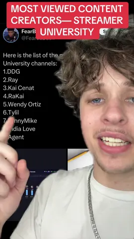 MOST VIEWED CREATORS FROM STREAMER UNIVERSITY!!#greenscreen #streameruniversity #streameruniversity2025 #kaicenat #ddg #rayasianboy #rakai #wendyortiz #tylil #funnymike #indialove #agent00 #fyp 