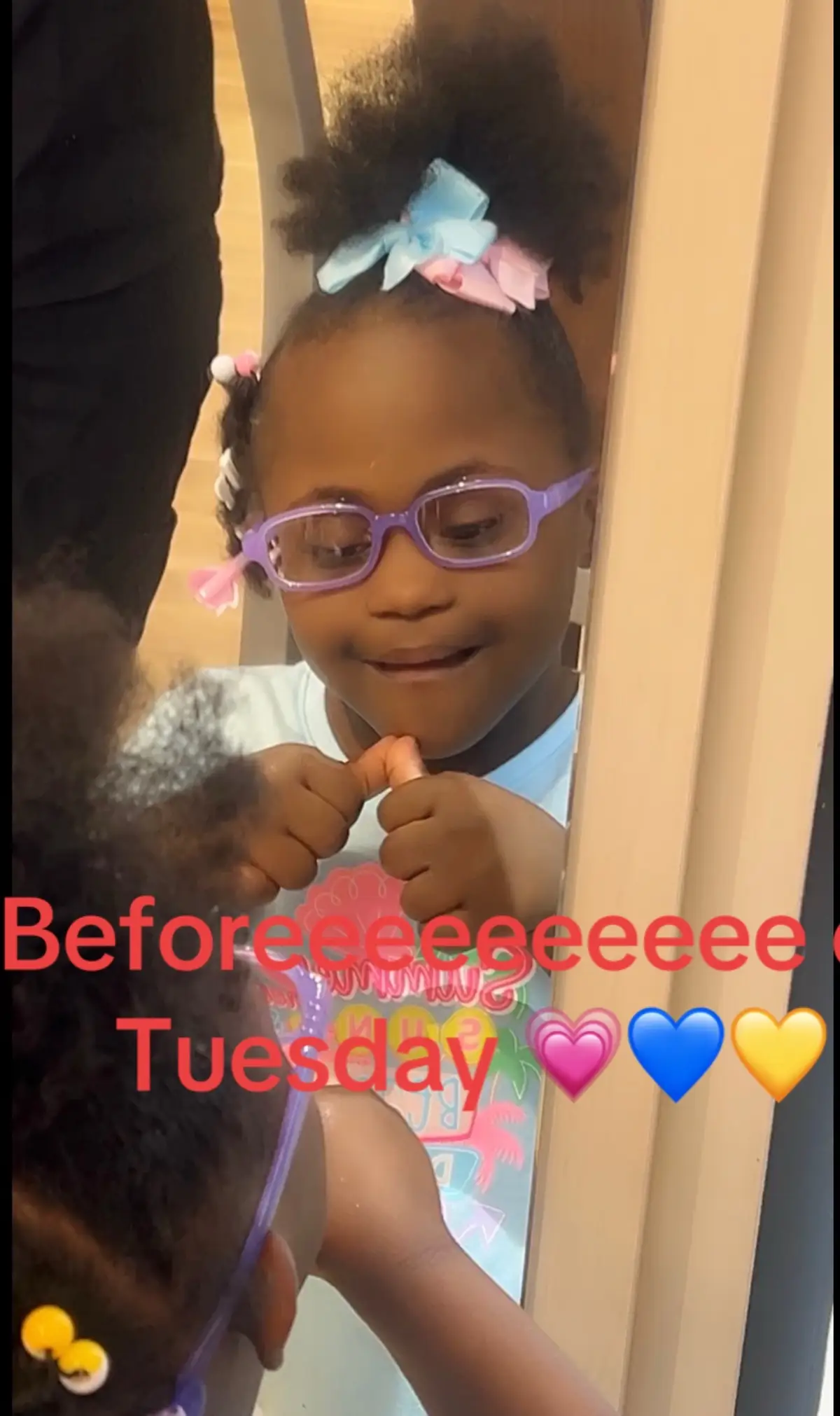 Yallllll these glasses didn’t stand a chance. And they were wayyyyyy worse than the second pic. That’s the best i could’ve done. They were made for her to NOT mess up but i guess they failed 😂😂😂😂😂😂