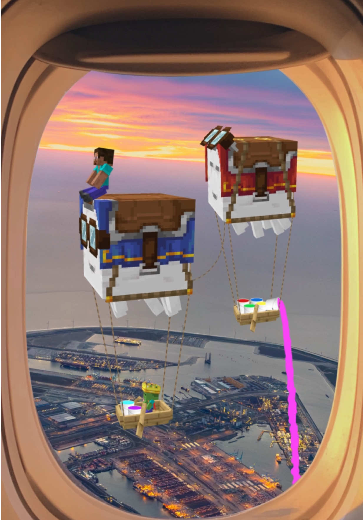 Next Stop: Colour the World! ✈️🌈 #Minecraft 