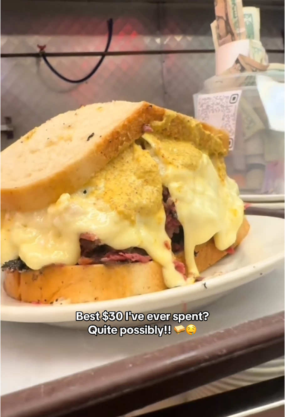 You'll pay $30 for this Pastrami sandwich from @Katz’s Delicatessen . Some would say it's worth every penny and the best sandwich in New York City. #sandwich #pastrami #nycfood #nycfoodie #americanfood #bestfood #katzdelicatessen 