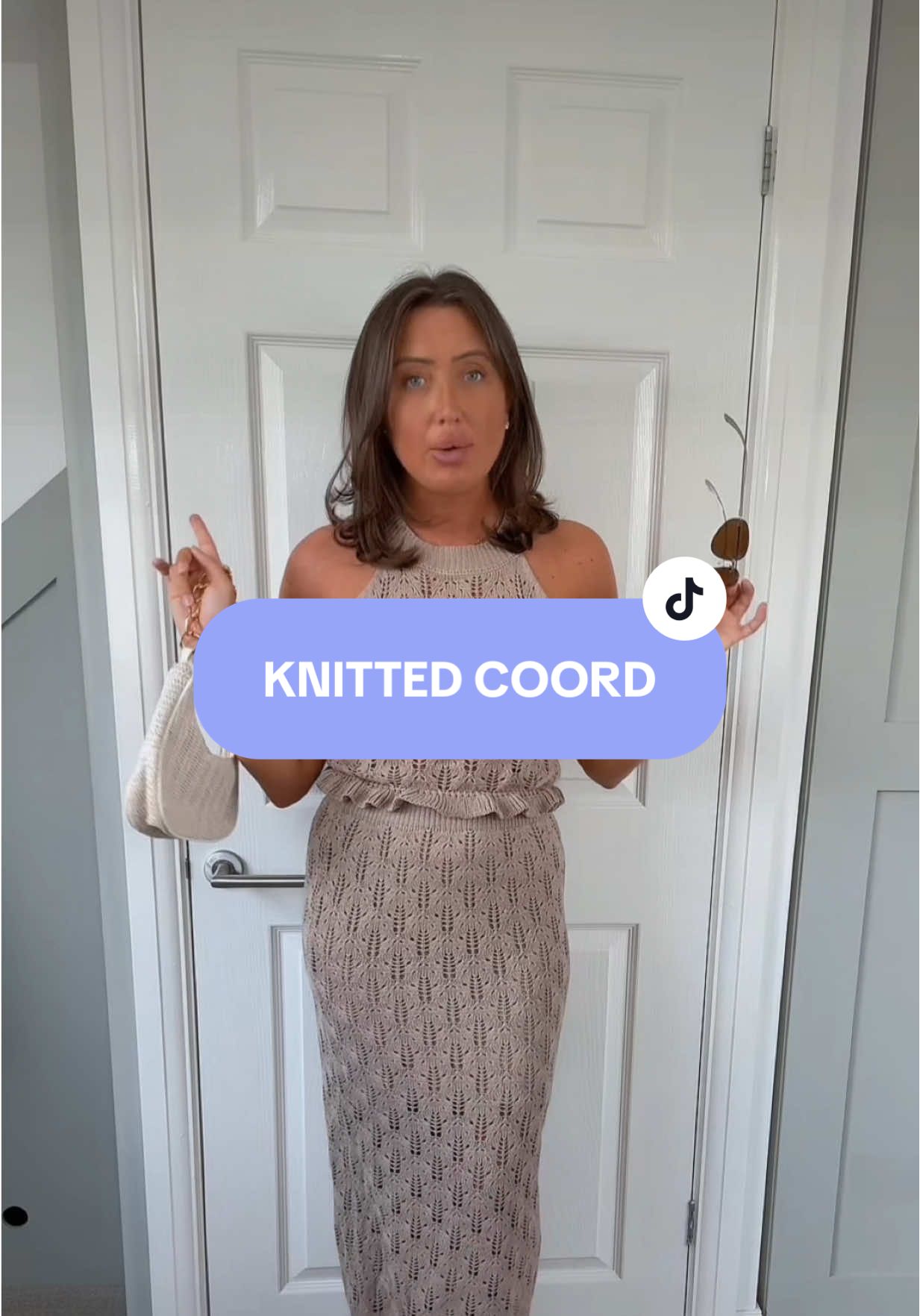 KNITTED COORD 🥥 this knitted coord is the perfect day to night transitional outfit.  #TikTokMadeMeBuyIt #flashsale #dealdrops #knittedcoord #coord #2piece #2pieceset #knitteddress #holidayoutfit #OOTD #holidayoutfitideas #holidayoutfitinspo #ibizaoutfits #neutralaesthetic #neutraloutfit 