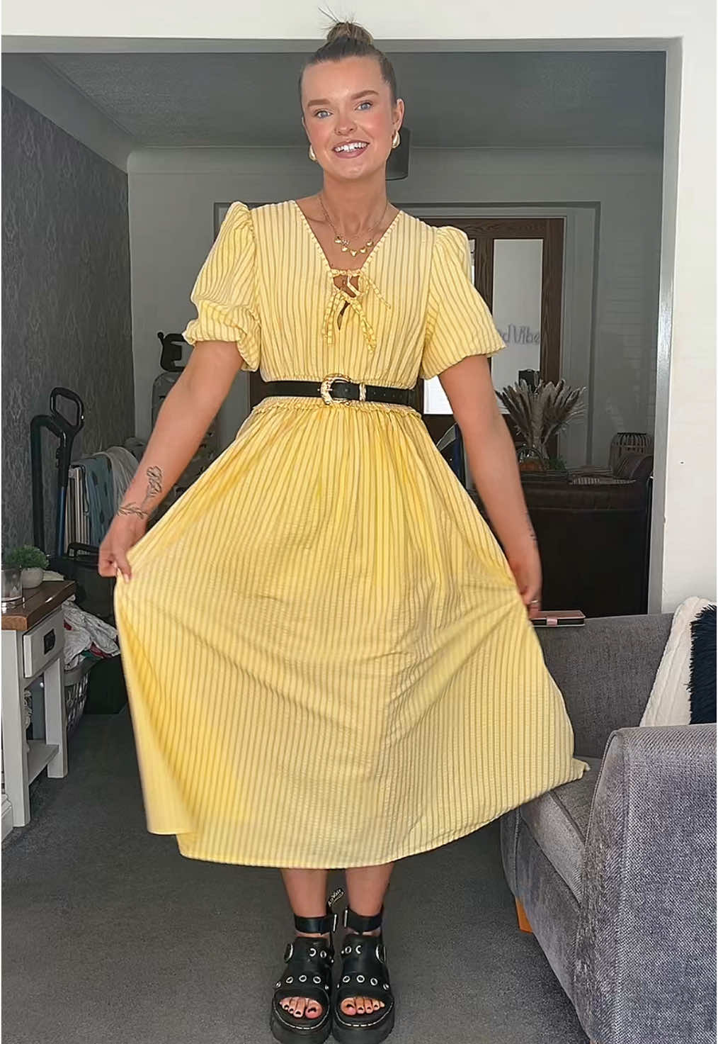 Having my own Sandy moment in my gorg new @Sainsbury’s @TuClothing dress🌼🤍 #Summer #sandy #grease #summerdress #lemonyellow #fashion #style #newdress #feelingbeautiful #fyp #foryoupage 