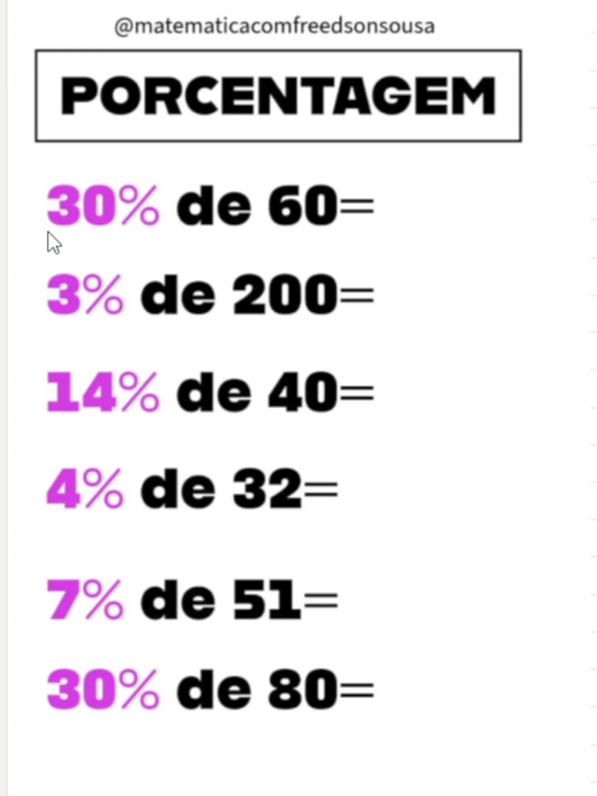 Aprenda Porcentagem  #matematica #porcentagem  #enem #fy #concurso 