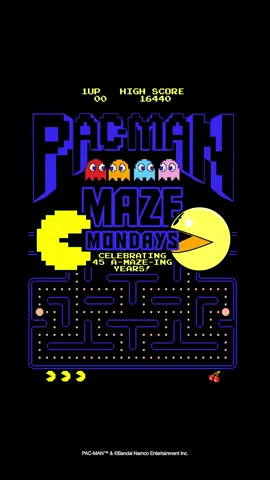 Let's keep celebrating 45 years of PAC-MAN with another classic game! #PACMAN45 #MazeMondays #PACMAN #Gaming #Arcade #Retrogaming