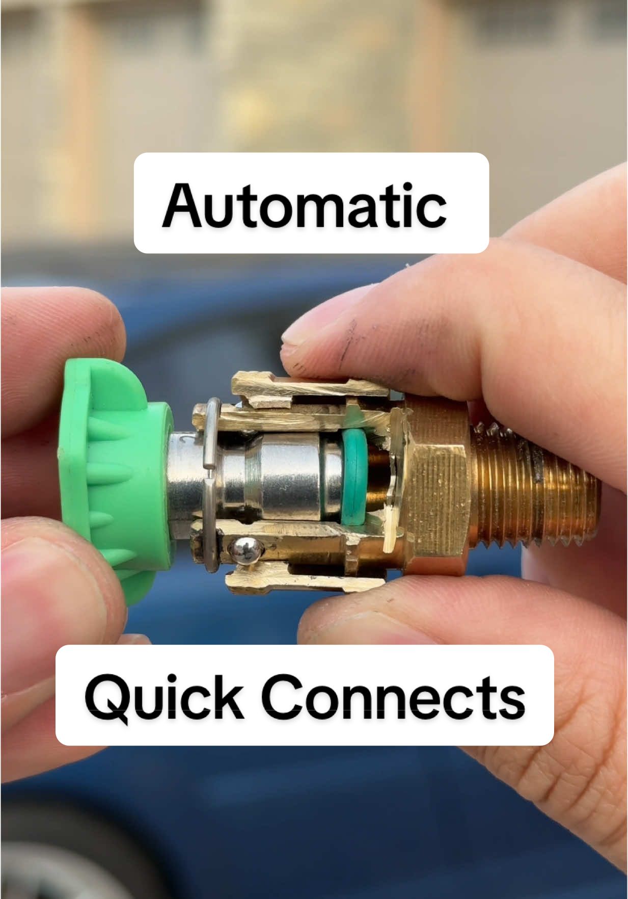 Join the waitlist for the automatic quick connects on our site for an exclusive discount on launch day. The waitlist is under the “waitlists” in the menu. ETA: June 2025 The 1/4” fittings are standard NPT threads and allow you to connect your pressure washer nozzles with just a push.  This subtle improvement makes washing your car a little bit more enjoyable.