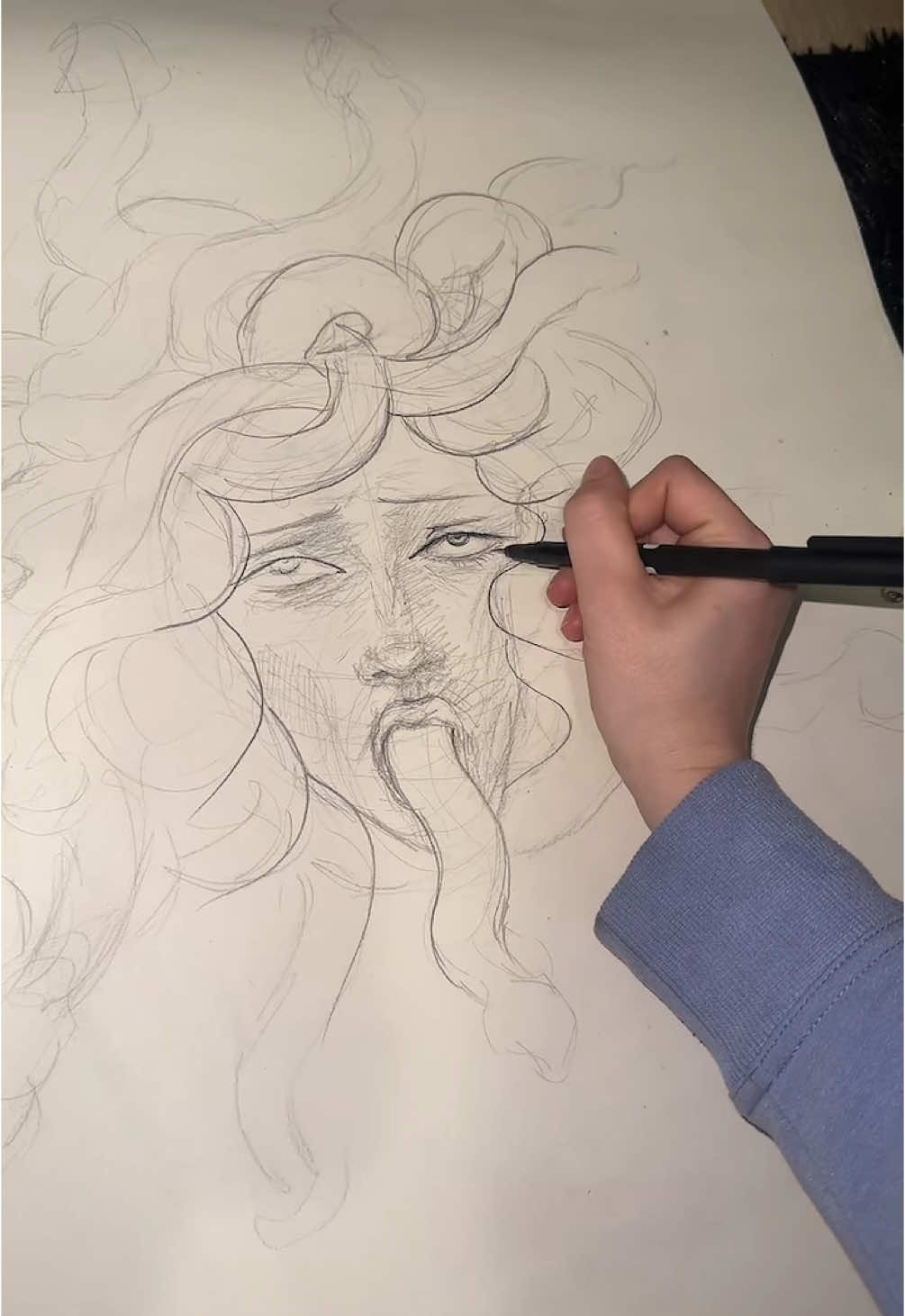 Painting ideas #sketch #fyp #art #medusa #snakes #mythology #tattoo 
