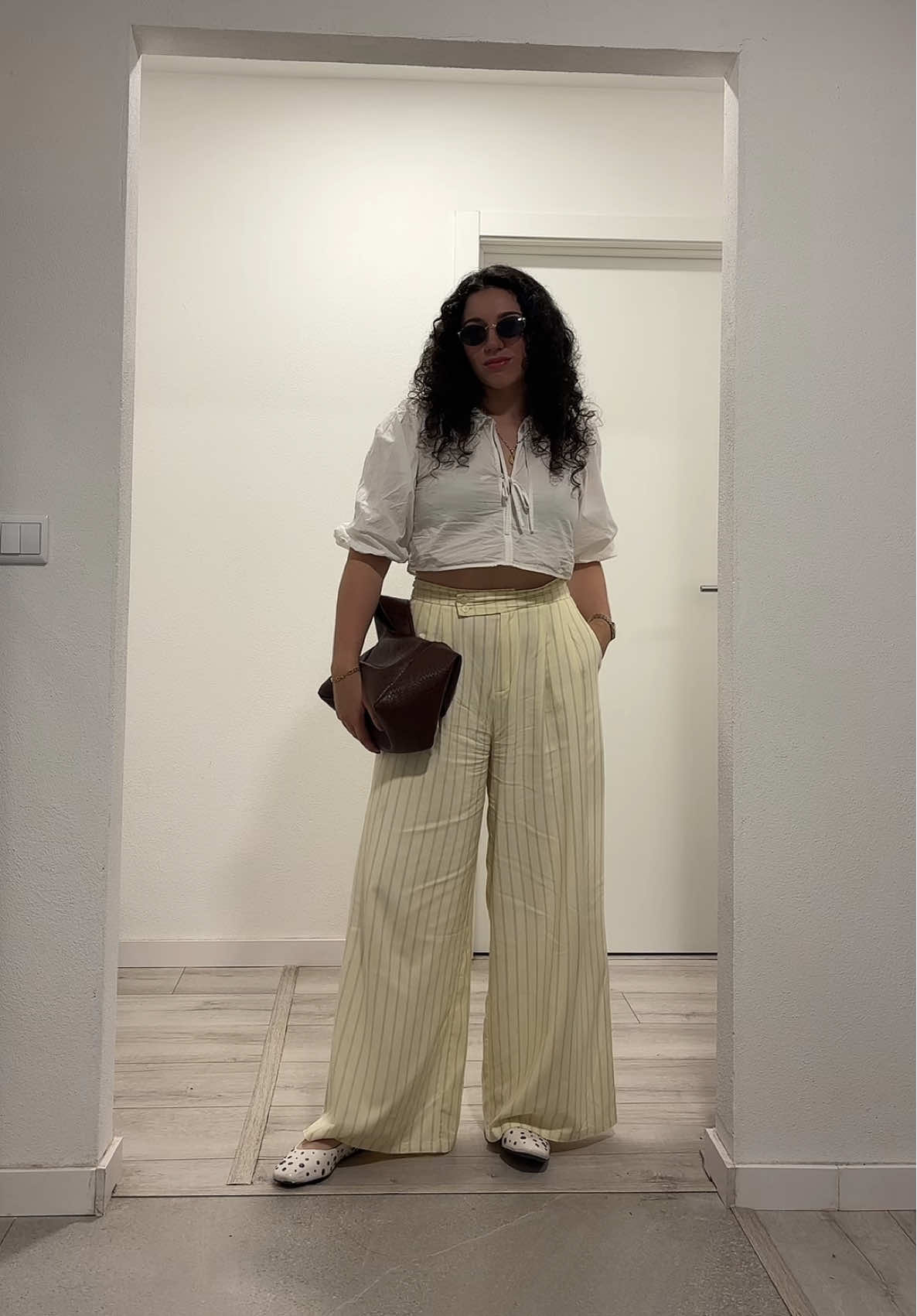 kinda of obcessed with butter yellow 🧈 (ignore my wrinkled shirt)  #OOTD #fashion #outfitideas #outfitinspo #butteryellow #fyp 